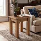 Solid Wood Side Table Set of 2, Farmhouse Square End Tale with Stable 4 Legs for Small Spaces, Living Room, Bedroom