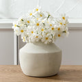 SIDUCAL Ceramic Decorative Flower Vase, 5.39 inch Pottery Farmhouse Rustic Vase, Small Terracotta Vases for Home Decor, Table, Living Room, Bathroom, Shelf, Mantel Decoration, Kiln-Fired White