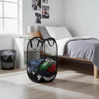 30 Pack Commercial Pop Up Laundry Hampers, 112L Large Capacity, Foldable Mesh with Steel Frame, Oxford Fabric Bulk Laundry Baskets for Hotels, College Dorm and Property Management,15.7x 27.6 inch