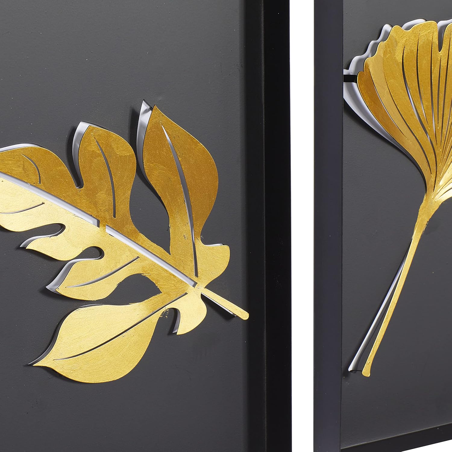 Deco 79 Metal Leaf Wall Decor, Set of 6 10"W, 15"H, Black