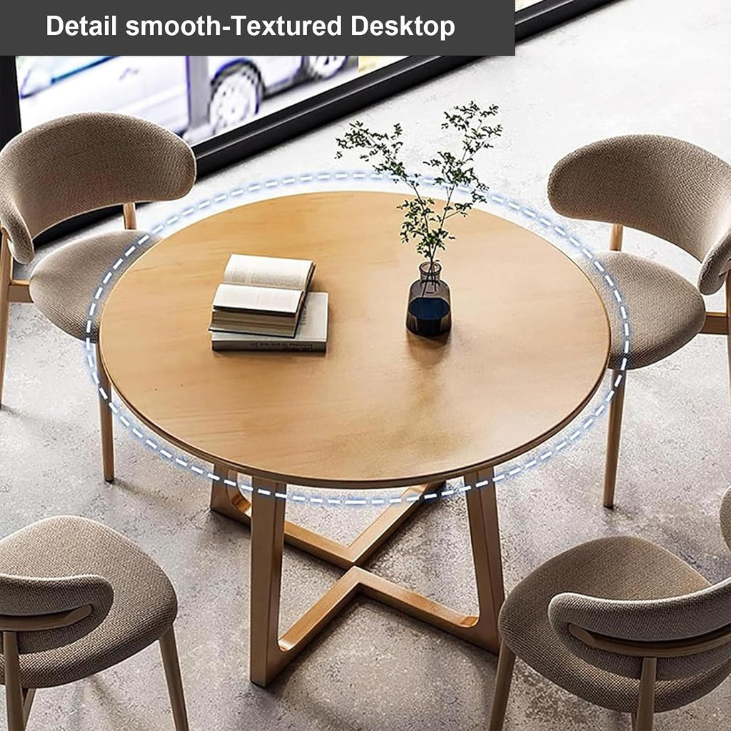 Mid Century Modern Dining Table Round Solid Wood Kitchen Dining Room Tables Rustic Pedestal Table Small Leisure Coffee Table for 2,4 People for Living Room(Walnut Color,60 * 60cm)