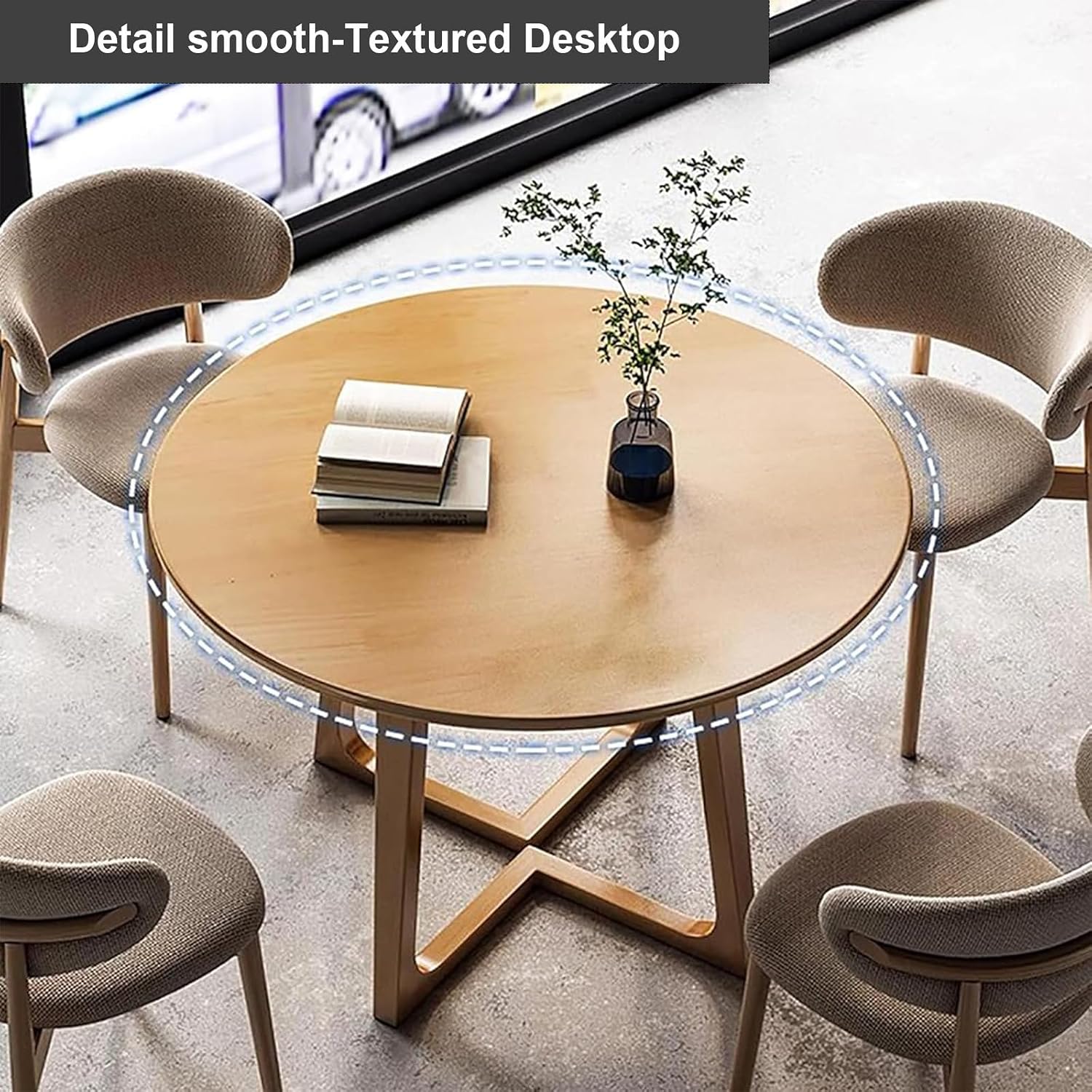 Mid Century Modern Dining Table Round Solid Wood Kitchen Dining Room Tables Rustic Pedestal Table Small Leisure Coffee Table for 2,4 People for Living Room(Walnut Color,60 * 60cm)