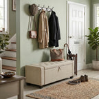 Storage Ottoman Bench, 50" End of Bed Bench with Legs,Storage Chest with Safety Hinge, Modern Entryway Benchs for Living Room, Bedroom, Entryway, Beige