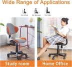 JJS Home Office Low Back Computer Executive Chair, Ergonomic Mesh Chair with Extra Large Base and Pads, Grey/Orange