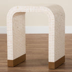 bali & pari Carlyn Beige and White Mother of Pearl Capiz Shell End Table