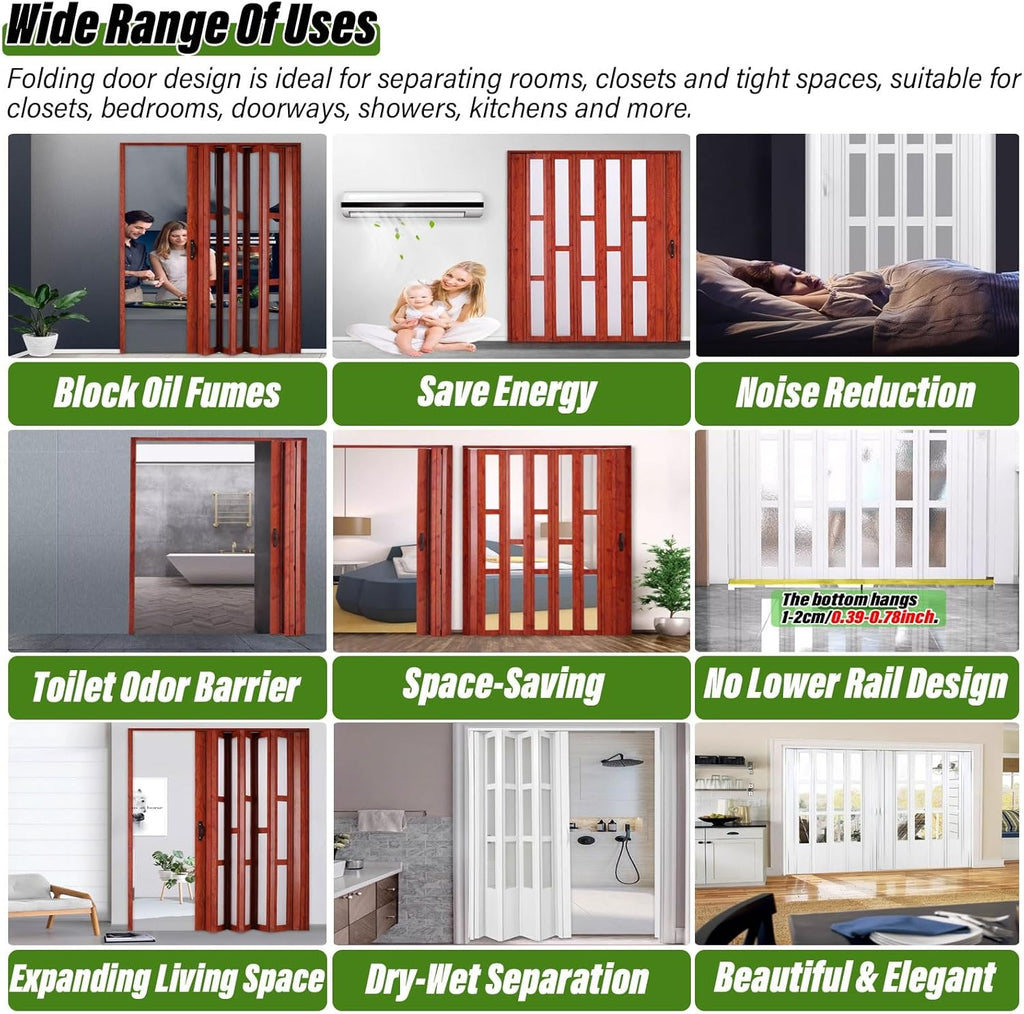 Custom Aluminum Panel Sliding Accordion Door, Interior & Outdoor Use for Bedroom Kitchen Office Hallway Shed, Customizable Closet Barn Panels, Custom Size Color