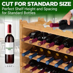 NutriChef Bamboo Wine Rack Freestanding Floor, 8-Tier Wooden Wine Storage Shelf Holds 72 Bottles, Stackable Wine Stand and Wine Holder for Bar, Kitchen, Cabinet, or Cellar Display