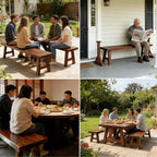 Outdoor Wood Porch Bench Weatherproof, 18in High, Suitable for Patios, Bedrooms, and Dining Rooms, with a Load Capacity 880 Lbs(120x45x30cm/47x18x12in)