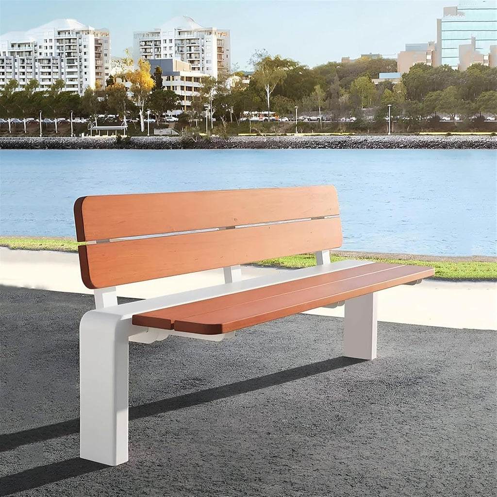 Garden Stainless Steel Outdoor Benches, Armless Long Leisure Chairs for Gardens, Courtyards, and Terraces Seat(Large)