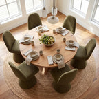 DUOMAY 360° Swivel Dining Chairs Set of 2, Mid Century Modern High Back Upholstered Kitchen Room Chair with Silent Rotating Base, Soft Chenille Accent Chair for Home Office Bedroom Reading, Green