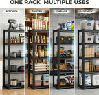 Kitchen Shelf Organizer & Pantry Shelving, 5-Tier Adjustable Metal Bakers Rack, Heavy Duty Storage Unit for Home Organization, Microwave Stand, Utility Rack for Closet (5-31"W X 12"D X 59"H)