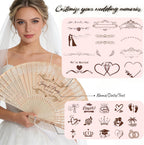 Custom Fans for Wedding Guests,Personalized Wooden Folding Hand Fans in Bulk with Organza Bags & Tassels,Wedding Favors,Baby Shower & Party Favors (30PCS)