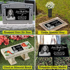 Personalized Human Memorial Stones, Black Granite Memorial Garden Stone, Gifts for Someone Who Lost a Loved One, or Pet, Dog, Cat (16x8 inches (40x20cm))