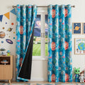 MYSKY HOME Boys Blackout Curtains 84 Inch Long 2 Panels Set 95% Light Blocking Noise Reduction Planet Astronaut Printed Grommet Drapes for Kids Nursery Bedroom Playroom, Each Panel 52" W, Blue