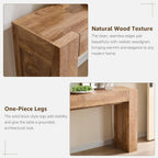 OKD Modern Entryway Console Table, Sofa Table with Drawers, 63" Long Hall Table Behind Couch, Thick Wood Design for Living Room, Hallway - Light Knotty Oak