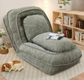 Upholstered Human Dog Bed for Adult & Pets, Convertible Lazy Sofa Bed with 5 Adjustable Position, Comfy Tatami Bean Bag Lounge Chair with 2 Soft Pillows for Bedroom Living Room Office (Green)