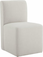 CHITA Dining Chairs with Casters Set of 4, FSC Certified Upholstered Armless Modern Rolling Dining Chairs with Rollers for Bedroom Reading Room Living Room, Fully Assembled, Linen