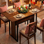 YATINEY 47.2 Inch Dining Table for 4, Kitchen Table with Storage, Morden Dining Room Table, Easy Assembly, Walnut CZ01BH