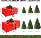 7.5 ft Christmas Tree Storage Bag, Fits Large Artificial Holiday Xmas Tree, Waterproof Material with Durable Reinforced Handles & Dual Zippers, Protects From Dust, Insects and Moisture, Red