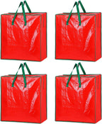 4PCS Christmas Wreath Storage Container, 25" Red Wreath Storage Bags Garland Container Clear Storage Bags with Handles Zippers Christmas Wreath Boxes for Xmas Seasonal Holiday Wreath Garland