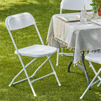 Folding Chairs 6 Pack,Durable Black Folding Chairs, Heavy-Duty Plastic Folding Chairs for Indoor/Outdoor Use - Ideal for Events Parties Extra Seating Solutions 350lbs Capacity (White, 6 Pack)