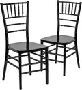 Flash Furniture 2 Pack HERCULES PREMIUM Series Black Resin Stacking Chiavari Chair