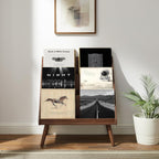 Crosley Furniture Liam Medium Mid-Century Modern Vinyl Record Storage Stand, Media Console for Records, Walnut