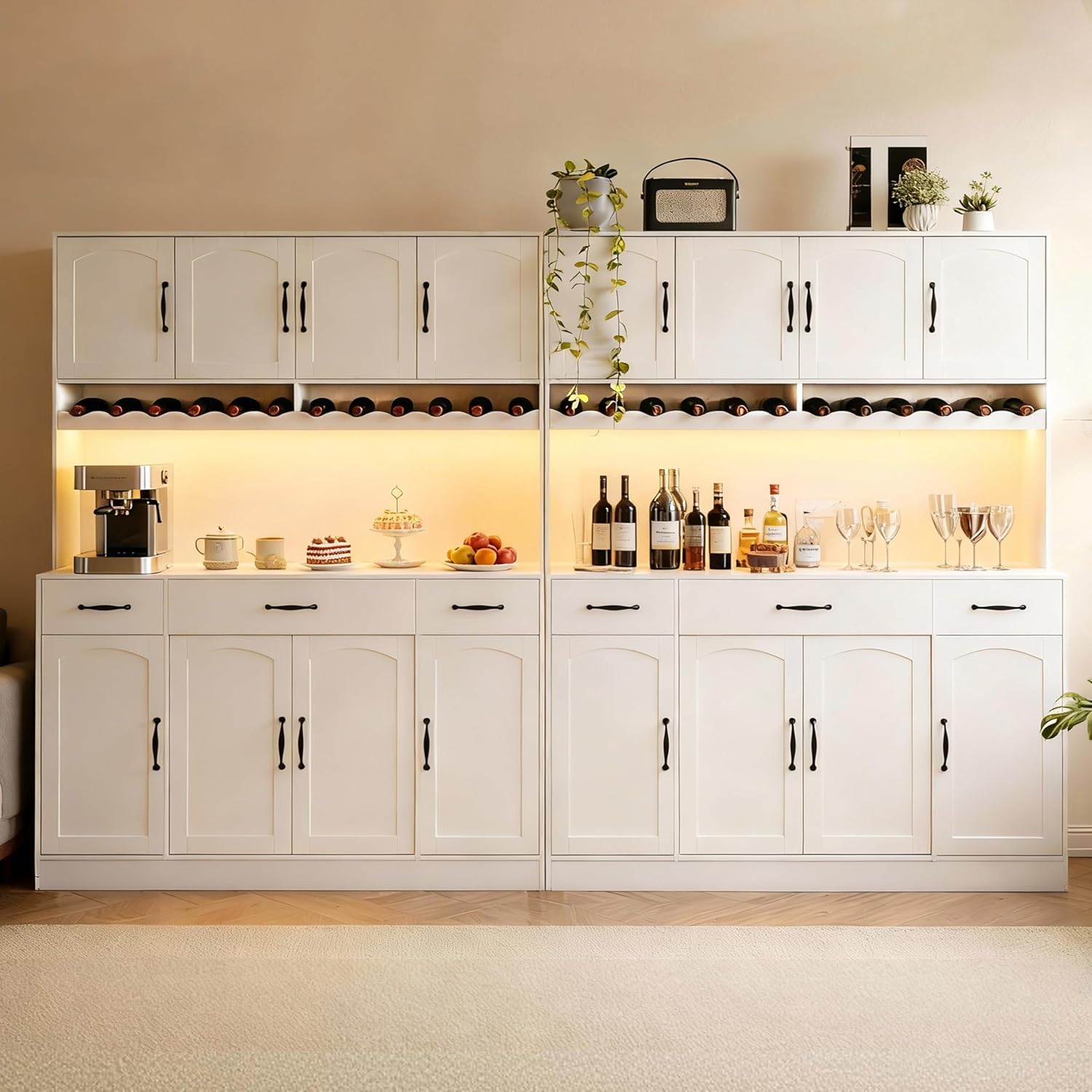 72" Tall Kitchen Pantry Cabinet Whit