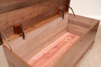 Rustic Red Door Co. Cedar Hope Chest with Waterfall Top, Amish Made Wooden Storage Trunk Box for Bedroom, Blanket, Clothes, Anti-Slam Hinges and Lock, 46", Walnut Wood, Natural Stain