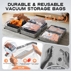 Vacuum Storage Bags for Travel & Home with Rechargeable Cordless Air Pump, Space Saver Compression Bags for Luggage & Suitcase, Fast Vacuum Seal for Clothes, Bedding, Seasonal Storage, 10 Combo Set