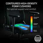 Razer Iskur V2 X Essential Gaming Chair with Integrated Lumbar Support (High Density Moulded Foam Cushions, 2-D Armrests, Soft Finish Fabric) Black
