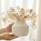SIDUCAL Ceramic Decorative Flower Vase, 5.39 inch Pottery Farmhouse Rustic Vase, Small Terracotta Vases for Home Decor, Table, Living Room, Bathroom, Shelf, Mantel Decoration, Kiln-Fired White