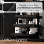 Virubi 71" Tall Kitchen Pantry Cabinet with 3 Pull Out Cabinet Organizers, Farmhouse Embossed Texture Storage Cupboard with Door Shelves, Adjustable Shelves, Anti-Tip Kit for Kitchen & Dining (Black)