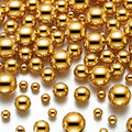 Junkin 300 Pcs Vase Filler Faux Pearls Vase Makeup Beads Bulk No Hole Gloss Pearl Beads Mixed Sizes Round Pearls for Wedding Home Table Birthday Decoration, 8/14/20 Mm(Gold)
