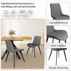 HIPIHOM Extendable Dining Table Set for 6 People, 47.2''-63'' MDF Kitchen Table with 6 Upholstered Chairs, Metal Legs for Dining Room, Kitchen, Apartment(Oak Table+6 Grey Chairs)
