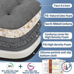 BUYUE Double-Layer Thickened Chair Cushion for Dining Chair, Natural Latex Foam Support, 2-Faced Reversible Kitchen Seat Cushion, Practical Non-Slip Chair Pad, 1 PC, Dark Grey