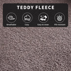 Nursery Rocking Chair with Retractable Footrest,Accent Rocker for Relaxing, Side Pocket,A+ Grade Rubber Wood,Suitable for Living Room,Bedroom and Balcony (Teddy Fleece, Dark Gray)