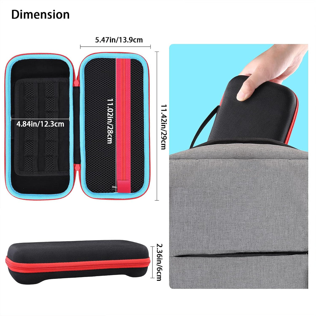 co2CREA Carrying Case for Nintendo Switch 2 (2025), Hard EVA Travel Bag Fits Nintendo Switch 2 Console, Holds 12 Game Cartridges, Organizer for Joy-Con and Accessories – Black