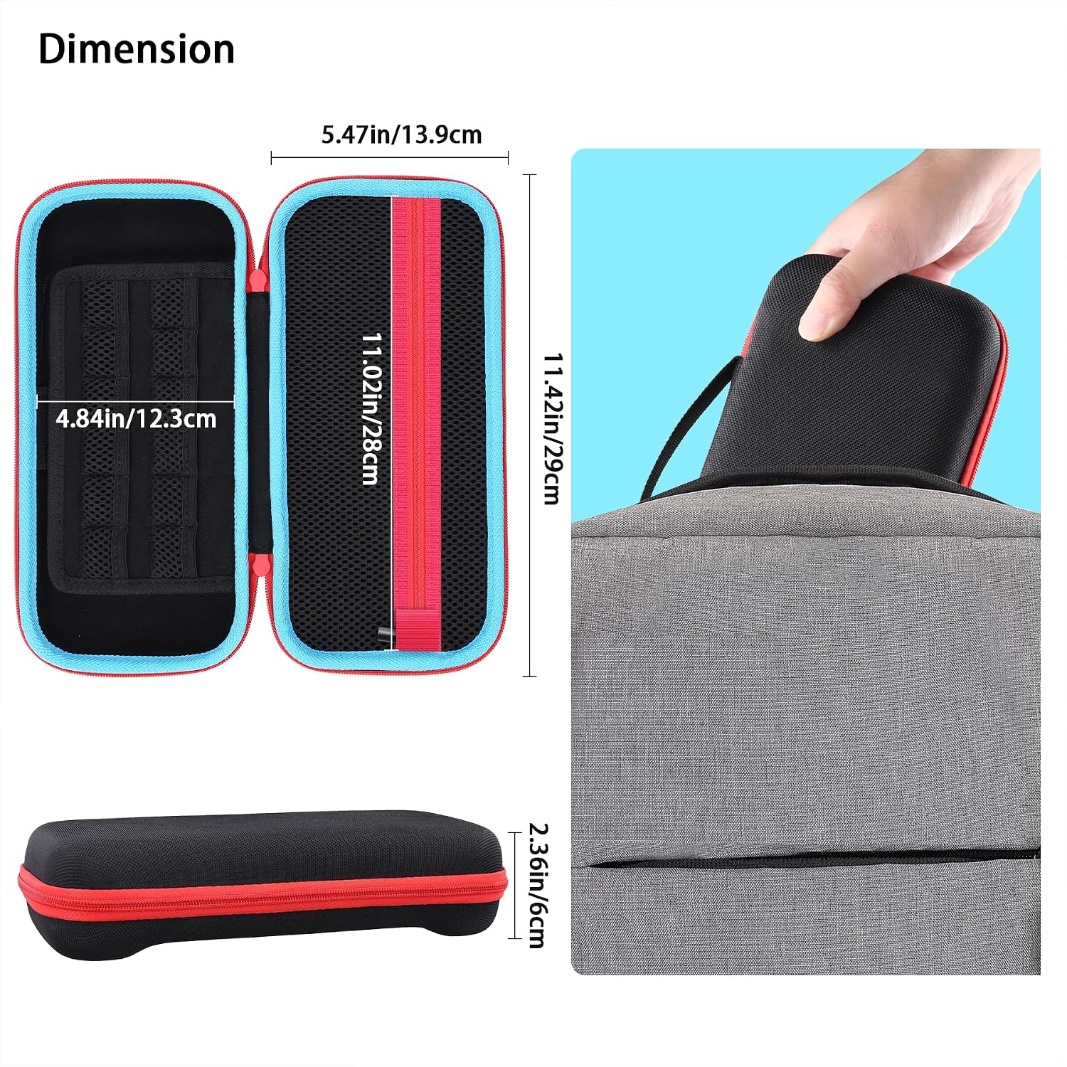 co2CREA Carrying Case for Nintendo Switch 2 (2025), Hard EVA Travel Bag Fits Nintendo Switch 2 Console, Holds 12 Game Cartridges, Organizer for Joy-Con and Accessories – Black