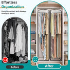 LANDNEOO 6 Pack Clear Garment Bags for Hanging Clothes with Zippers on Double Sides - 10'' Clothes Storage for Coat, Dress, and Fur in Closet - 60'' Long Suit Bags