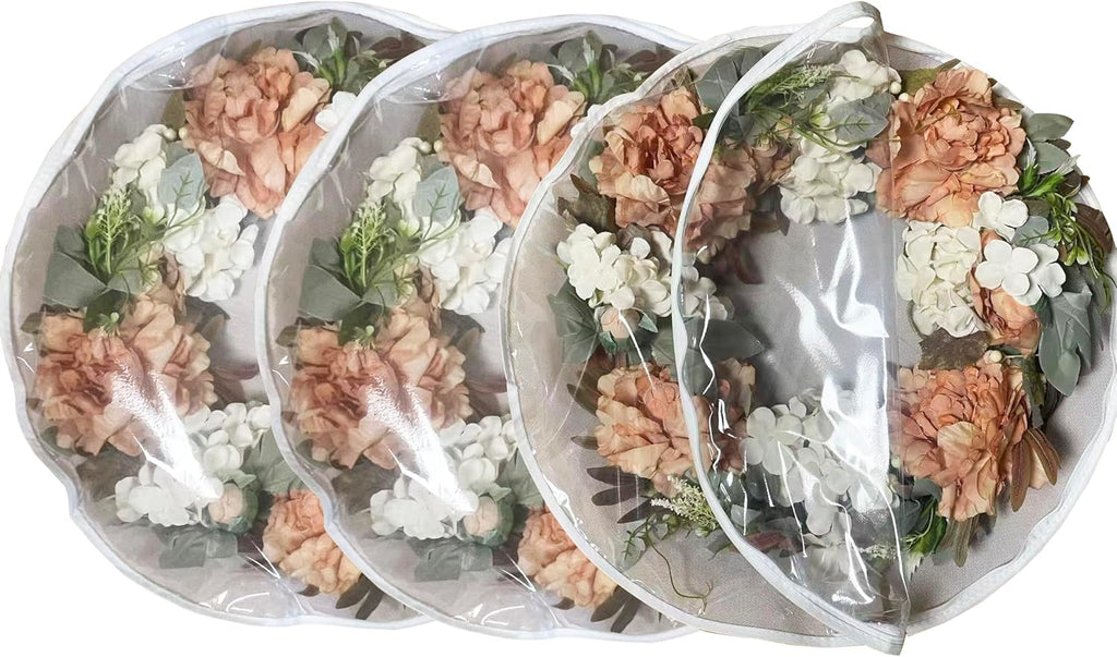 Wreath Storage Container 24 inch 2 Packs with Clear Window, Large Wreath Storage Container,LightWeight Portable Container for Christmas Decorative Wreath Bag (2)
