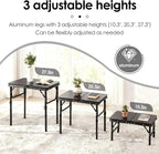 Folding TV Trays Foldable Dinner Tray Table Adjustable Height Food Snack Eating Couch Side Table Sturdy Aluminum Portable Sofa Tray End Table for Outdoor Indoor Camp Pinic Bed Couch Living Room(Black)