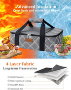 Casserole Carrier Bag, Single Insulated Food Bag, Hot Cold Lasagna Holder Tote for Picnic, Potluck or Travel, Lightweight Picnic Bag