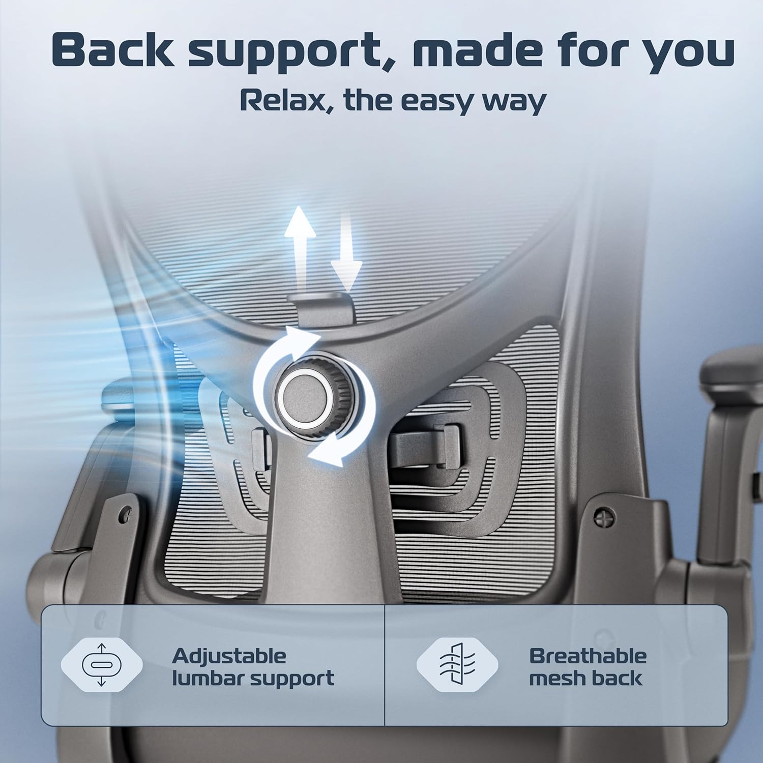SmartSeat Ergonomic Office Chair Comfy [#1 in Tests] Ergonomic Chair with Breathable Mesh Back | Computer Chair with wheels | Home Office Desk Chair with 3D Headrest | Swivel Chair for 330 lbs