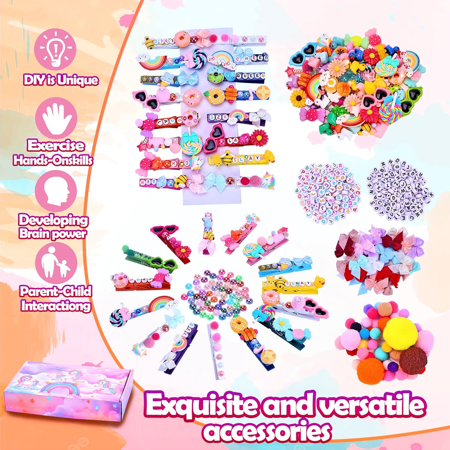 FULGENSZ 70 Set Cheer Pins & Spirit Clips Wooden Clothespins with 106 Mini Resin Animals and Bows for Backpacks,Cheerleaders, Volleyball Accessories & Decorations,Cheer Gifts Bulk (Macaron Colorful)