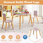 Costzon Kids Table and Chairs, Wooden Toddler Desk Set for Play, Art, Craft, Reading, Learning and Eating, Multi-Activity Table and Chairs for Classroom Daycare Home (Pink, Flower-Shaped)
