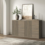 SICOTAS Buffet Cabinet with Storage Accent Sideboard Modern Credenza with Doors & Shelves Fluted Media Console Mid Century Coffee Bar Table for Living Room Kitchen Dining Room Hallway (3PCS)