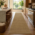 Jute 3x10 Hallway Runner Rug: Boho Washable Non Slip Carpet with Rubber Backing No Shed Woven Farmhouse Home Decor Pet Friendly Easy Care Rugs for Kitchen Entryway Bedroom Natural Brown
