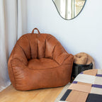 Big Joe Hug Bean Bag Chair, Tan, Vegan Suede, Kids and Teens, 3 feet