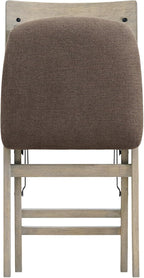 Stakmore Comfort Curve Wood Folding Chairs Set of 2, Padded Upholstered Seat, Solid Hardwood Dining & Card Table Chairs, Space Saving, No Assembly, Driftwood Frame with Bravado Aztec Fabric